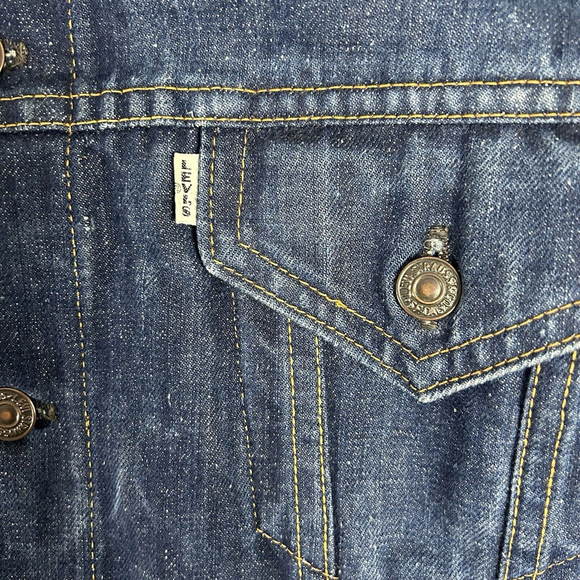RARE Levi's White Tab 'Big E' Type 3 Vintage 60's/70's Denim Trucker Jean Jacket - Picture 2 of 15